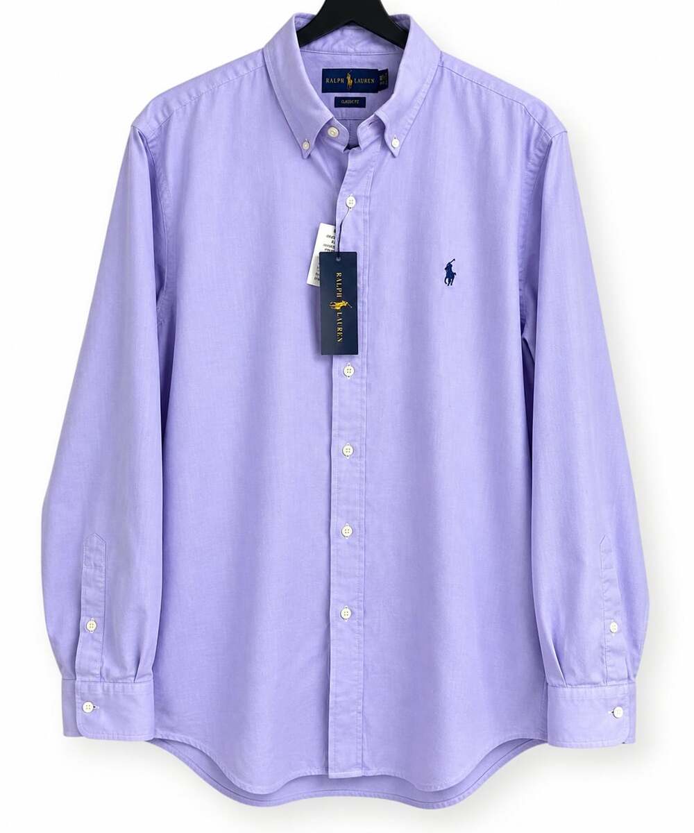 Polo Ralph Lauren Men’s 18.5 38/39 Classic Fit Oxford Shirt Purple NWT Cotton